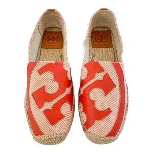 Tory Burch Lonnie Espadrille Coral Flats Size 8.5